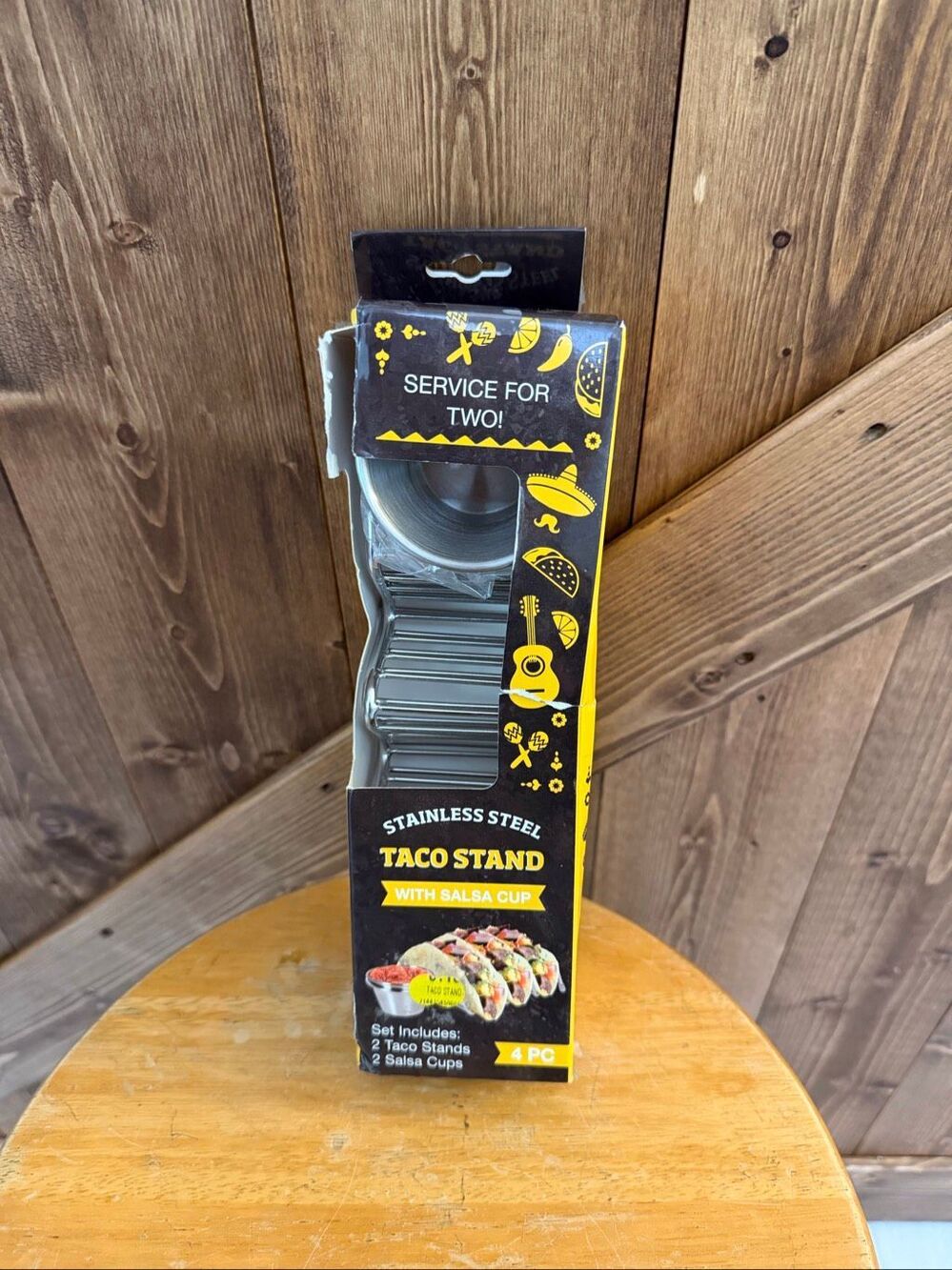 Evriholder Stainless Steel Taco Stand Set for Two 4-Piece Serving Set NWT (9171)